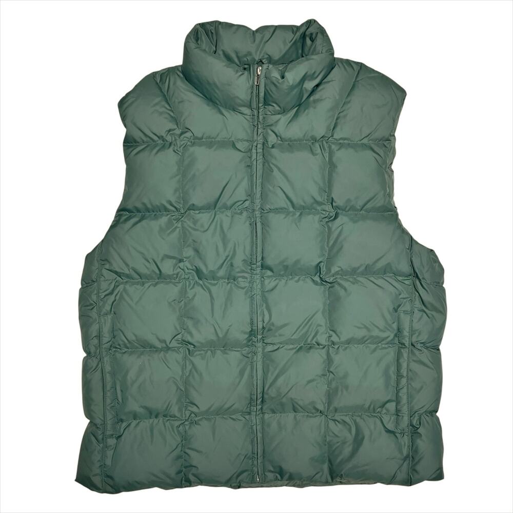 EDDIE BAUER Goose Down Insulated Puffer Vest in Forest Green Full Zip Size L